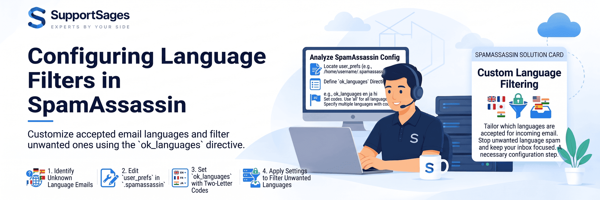 Adjusting the language settings in spamassassin